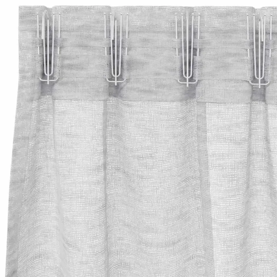 vidaXL Vitrages voor woonkamer - Lichtgrijs - Polyester - 140x225 cm - Set van 2