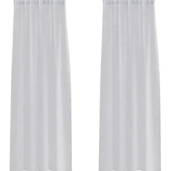 vidaXL Vitrages voor woonkamer - Lichtgrijs - Polyester - 140x225 cm - Set van 2
