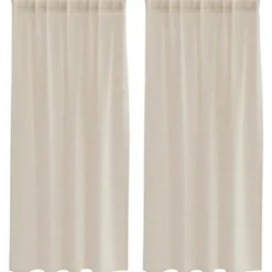 vidaXL Vitrages voor woonkamer - Zand - Polyester - 140x175 cm - Set van 2