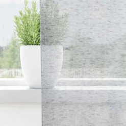vidaXL Vitrages voor woonkamer - Donkergrijs Polyester - 140x140 cm - Set van 2