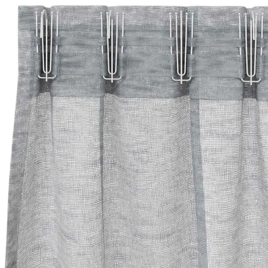 vidaXL Vitrages voor woonkamer - Donkergrijs Polyester - 140x140 cm - Set van 2