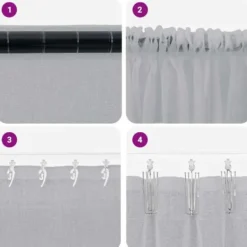 vidaXL Vitrages voor woonkamer - Donkergrijs Polyester - 140x140 cm - Set van 2