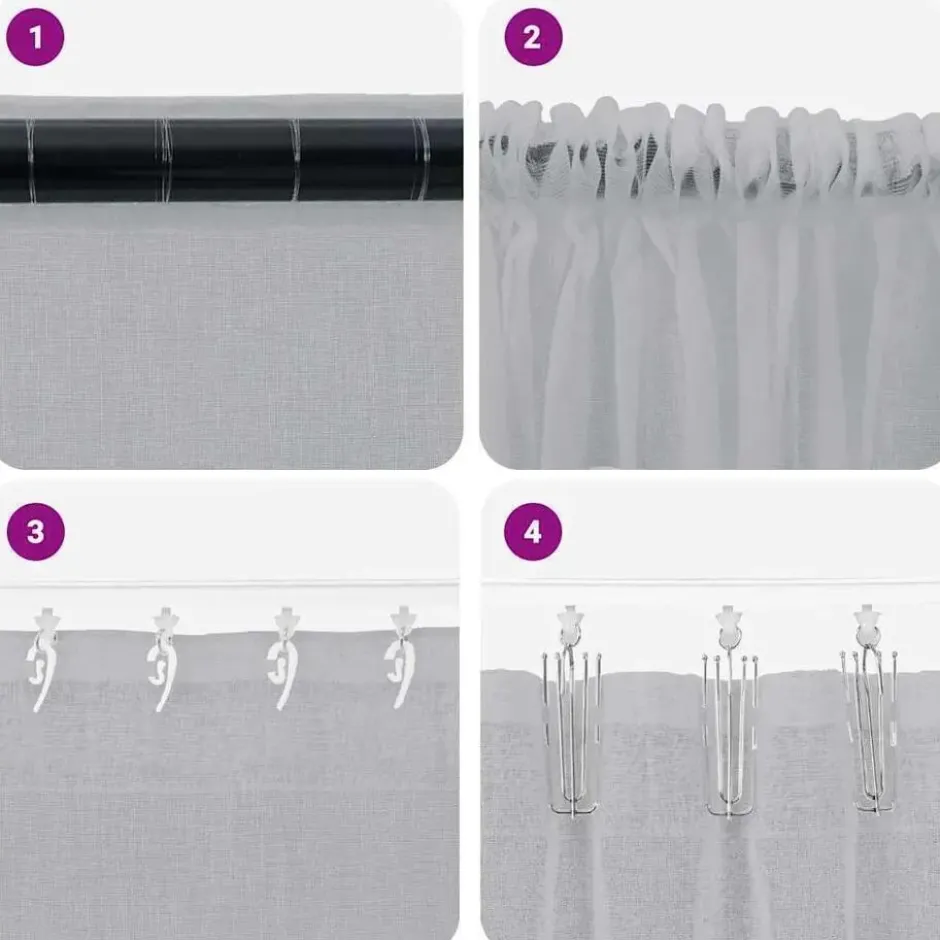 vidaXL Vitrages voor woonkamer - Donkergrijs Polyester - 140x140 cm - Set van 2