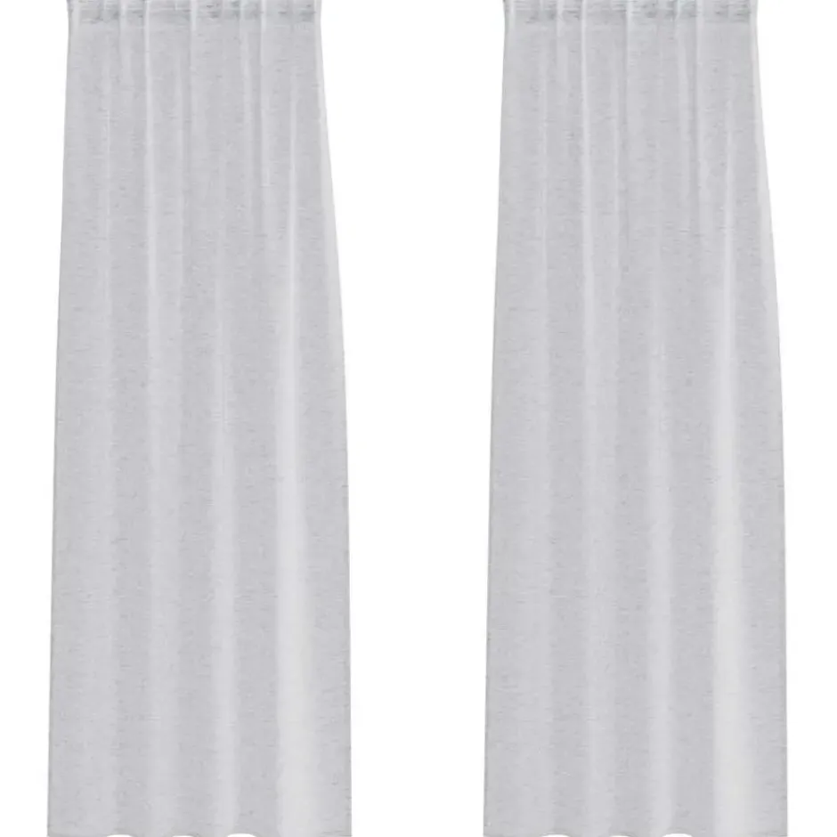 vidaXL Vitrages voor woonkamer - Lichtgrijs - Polyester - 140x245 cm - Set van 2