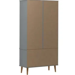 vidaXL - Vitrine - Grijs - Grenenhout