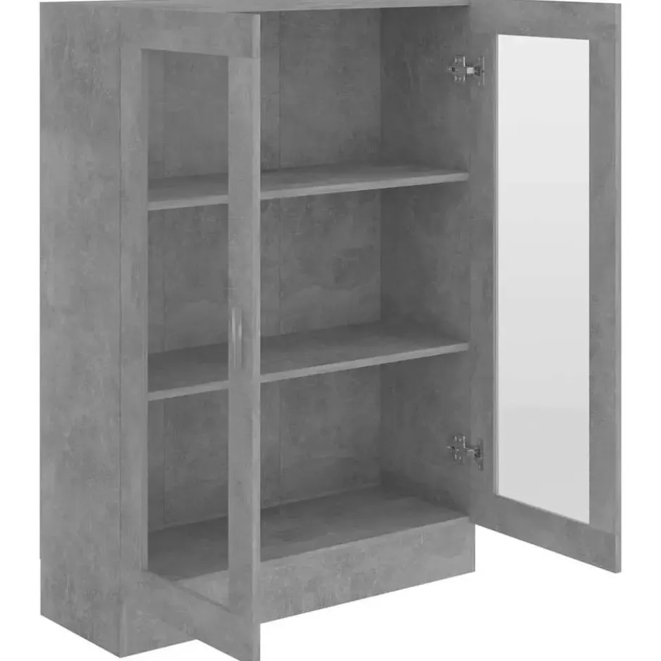 vidaXL - Vitrinekast - Grijs - Bewerkt hout