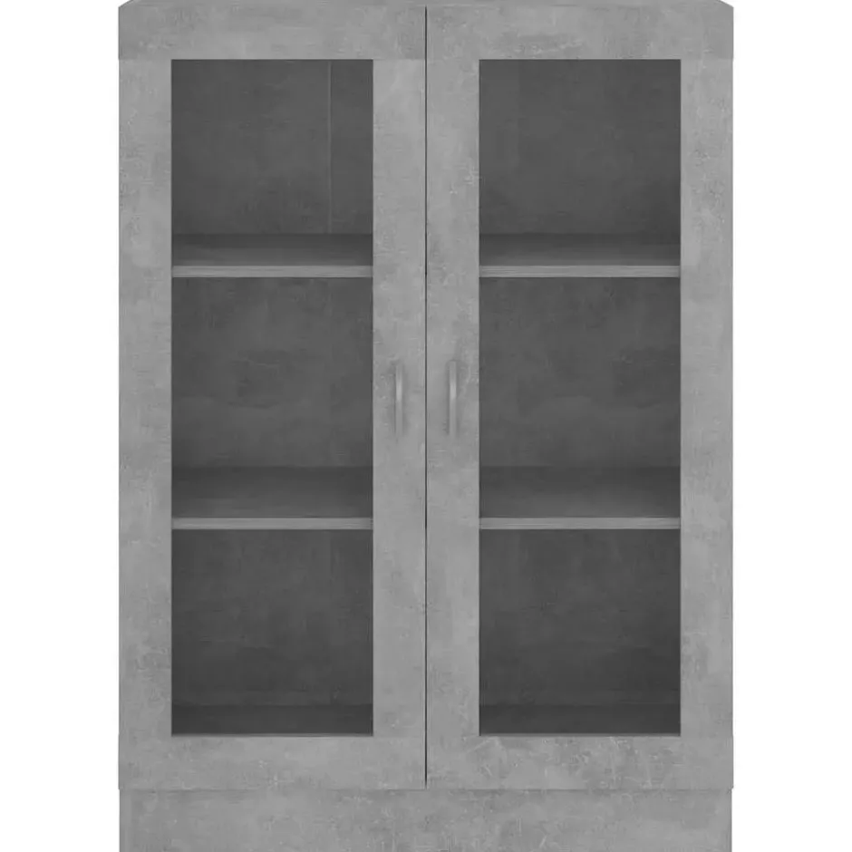 vidaXL - Vitrinekast - Grijs - Bewerkt hout