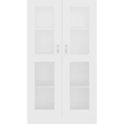 vidaXL - Vitrinekast - Wit - Bewerkt hout