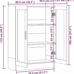 vidaXL - Vitrinekast - Wit - Bewerkt hout