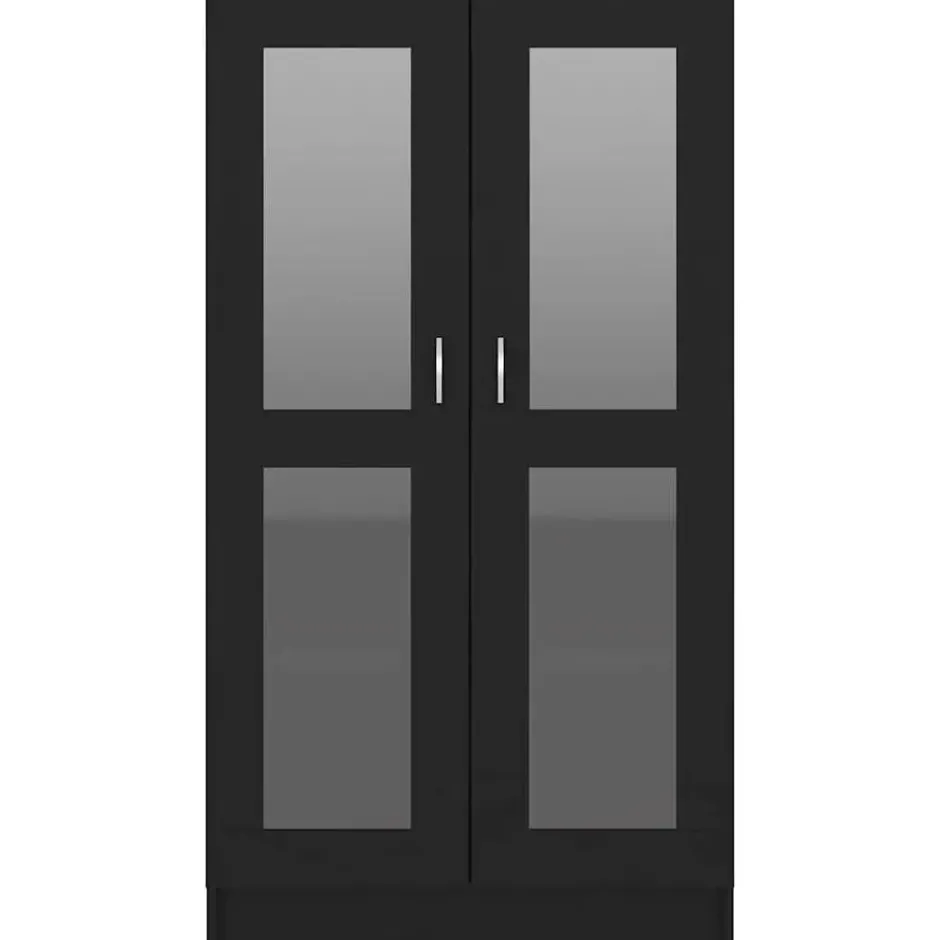 vidaXL - Vitrinekast - Zwart - Bewerkt hout
