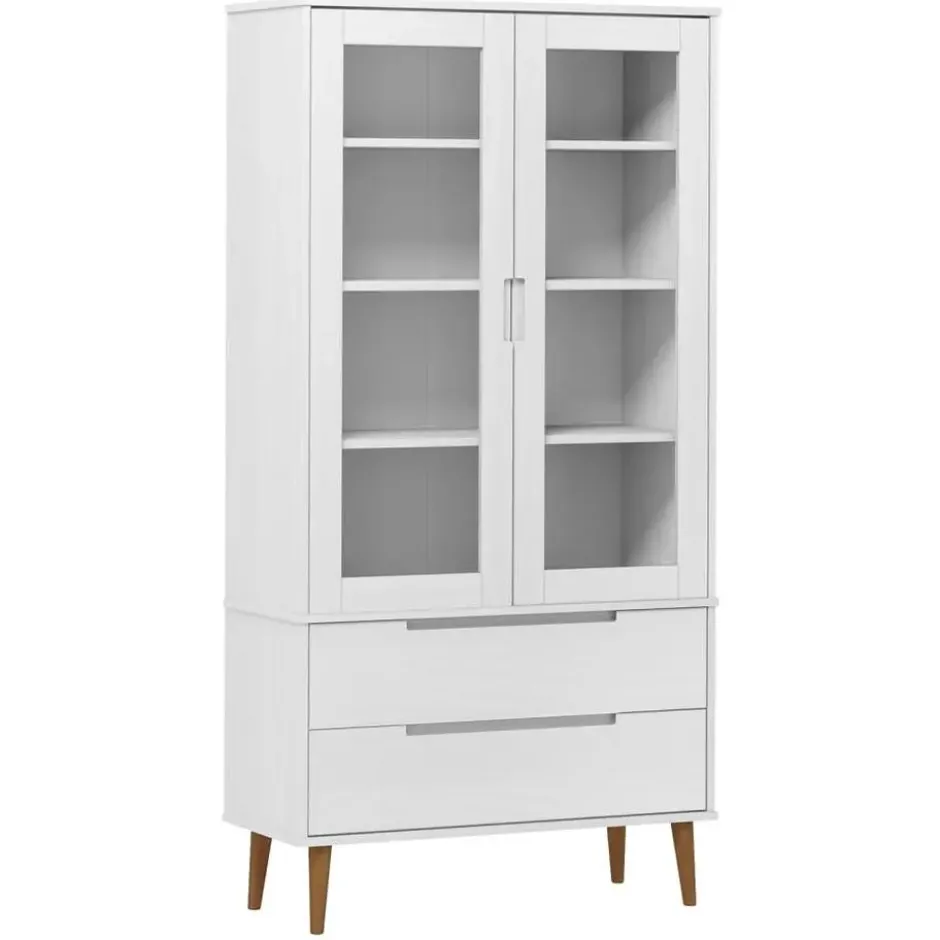 vidaXL - Vitrine - Wit - Grenenhout