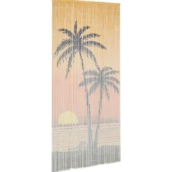 vidaXL - Vliegengordijn met palmboomprint 90 strengen - Bamboe - 90x200 cm