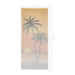 vidaXL - Vliegengordijn met palmboomprint 90 strengen - Bamboe - 90x200 cm