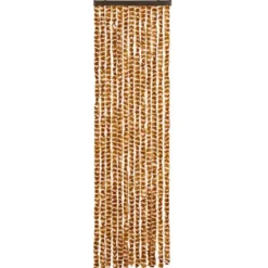 vidaXL - Vliegengordijn voor camperdeur - Oker en wit - Chenille - 56x200 cm