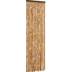 vidaXL - Vliegengordijn voor camperdeur - Oker en wit - Chenille - 56x200 cm