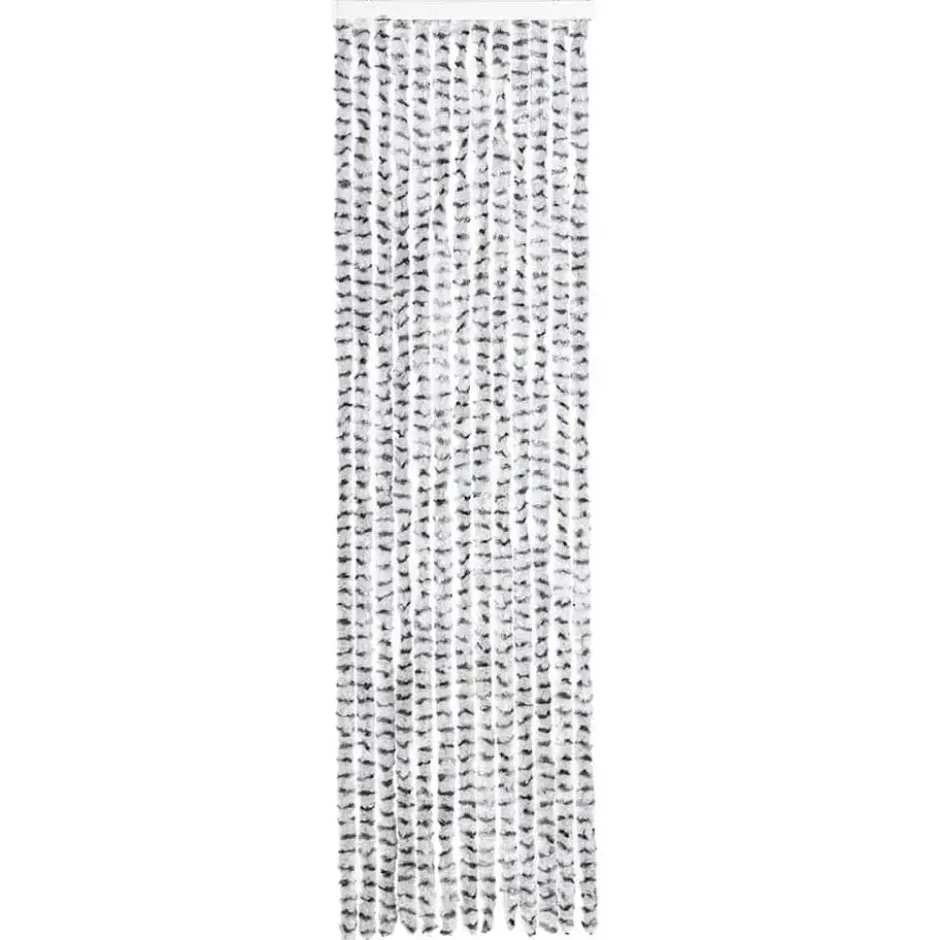 vidaXL - Vliegengordijn voor camperdeur Licht/donkergrijs Chenille - 56x200 cm