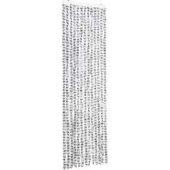 vidaXL - Vliegengordijn voor camperdeur Licht/donkergrijs Chenille - 56x200 cm