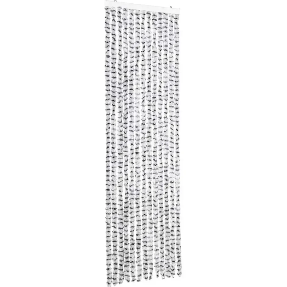 vidaXL - Vliegengordijn voor camperdeur Licht/donkergrijs Chenille - 56x200 cm