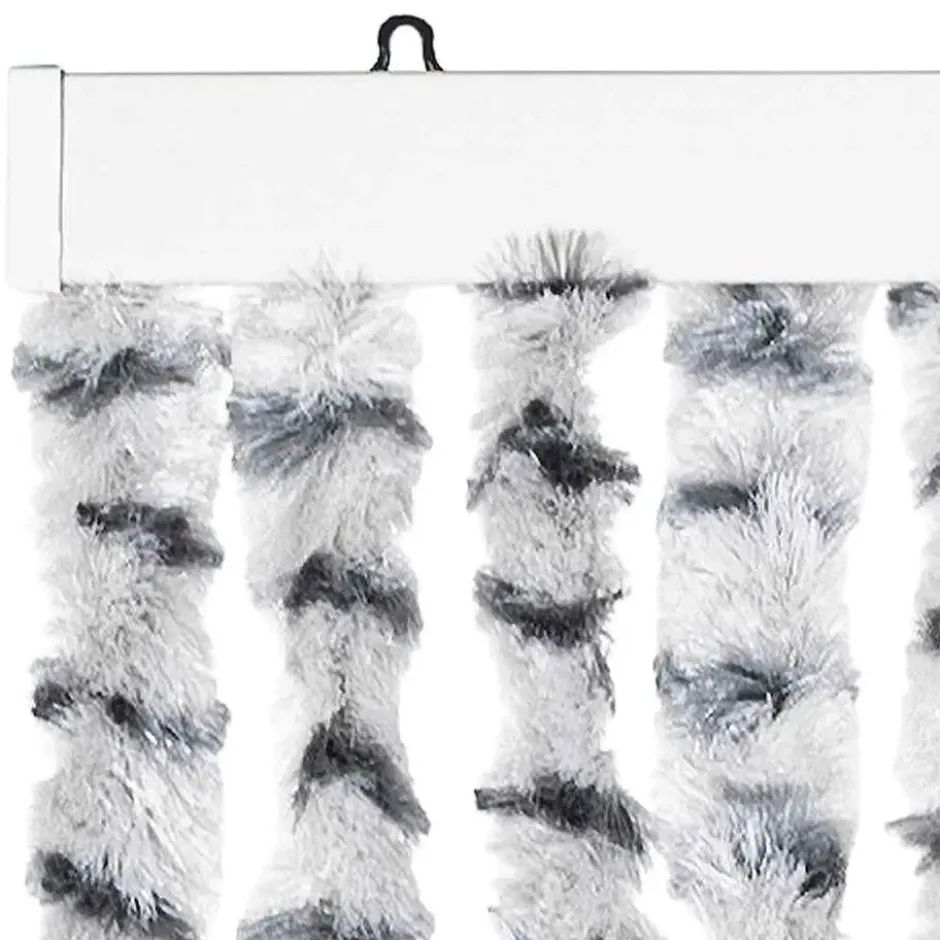 vidaXL - Vliegengordijn voor camperdeur Licht/donkergrijs Chenille - 56x200 cm