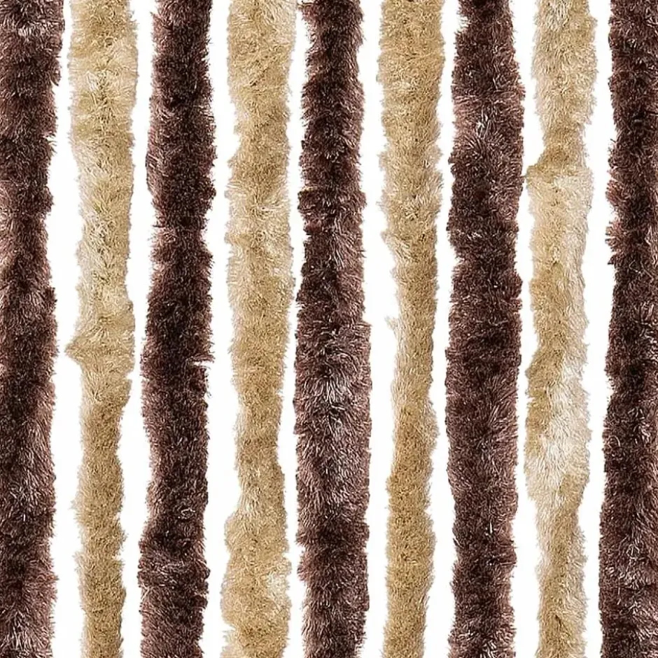 vidaXL - Vliegengordijn voor camperdeur Beige en lichtbruin Chenille - 56x185 cm