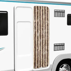 vidaXL - Vliegengordijn voor camperdeur Beige en lichtbruin Chenille - 56x185 cm