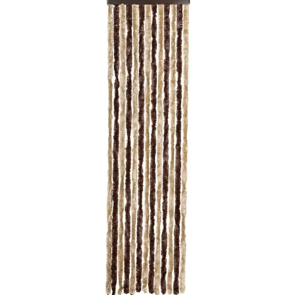 vidaXL - Vliegengordijn voor camperdeur Beige en lichtbruin Chenille - 56x185 cm
