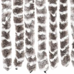 vidaXL - Vliegengordijn voor camperdeur - Taupe en wit - Chenille - 56x200 cm