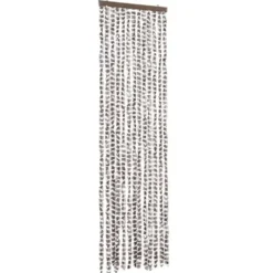 vidaXL - Vliegengordijn voor camperdeur - Taupe en wit - Chenille - 56x200 cm