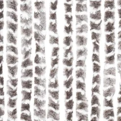 vidaXL - Vliegengordijn voor camperdeur - Taupe en wit - Chenille - 56x200 cm