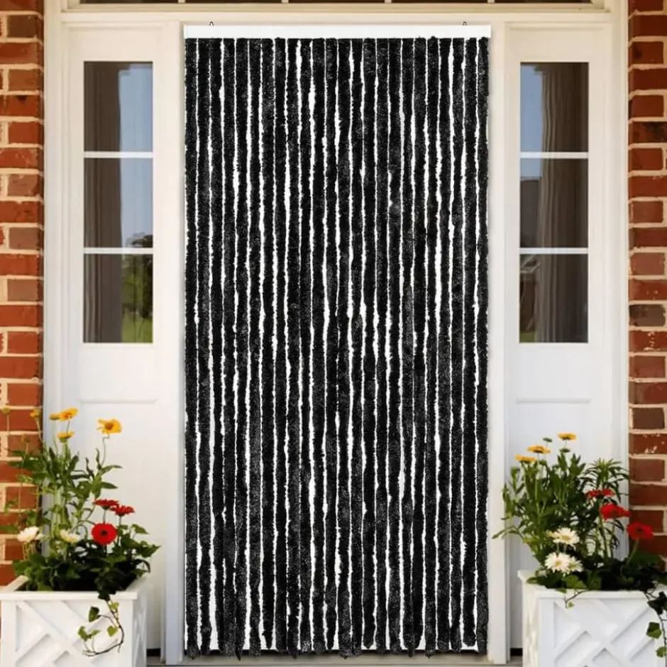 vidaXL - Vliegengordijn voor terrasdeur - Antraciet - Chenille - 100x200 cm