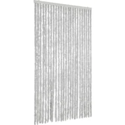 vidaXL - Vliegengordijn voor terrasdeur Lichtgewicht Grijs Chenille - 100x220 cm