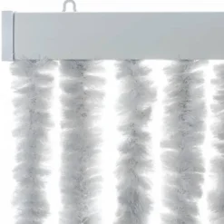 vidaXL - Vliegengordijn voor terrasdeur Lichtgewicht Grijs Chenille - 100x220 cm