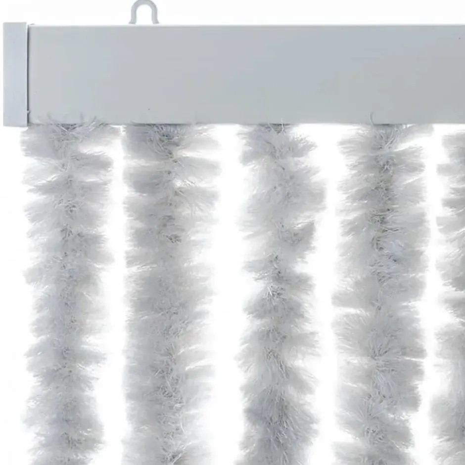 vidaXL - Vliegengordijn voor terrasdeur Lichtgewicht Grijs Chenille - 100x220 cm