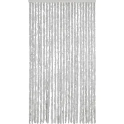vidaXL - Vliegengordijn voor terrasdeur Lichtgewicht Grijs Chenille - 100x220 cm
