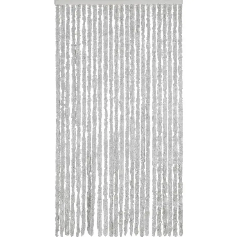 vidaXL - Vliegengordijn voor terrasdeur Lichtgewicht Grijs Chenille - 100x220 cm