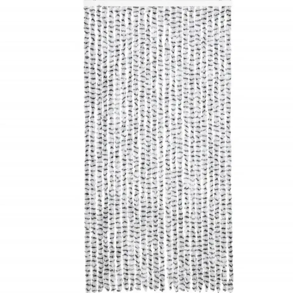 vidaXL - Vliegengordijn voor terrasdeur Licht/donkergrijs Chenille - 100x230 cm