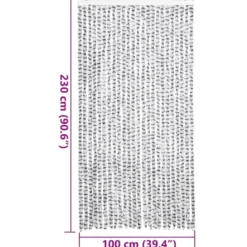 vidaXL - Vliegengordijn voor terrasdeur Licht/donkergrijs Chenille - 100x230 cm
