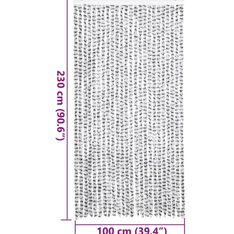 vidaXL - Vliegengordijn voor terrasdeur Licht/donkergrijs Chenille - 100x230 cm
