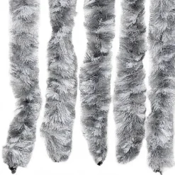 vidaXL - Vliegengordijn voor terrasdeur - Wit en grijs - Chenille - 118x220 cm