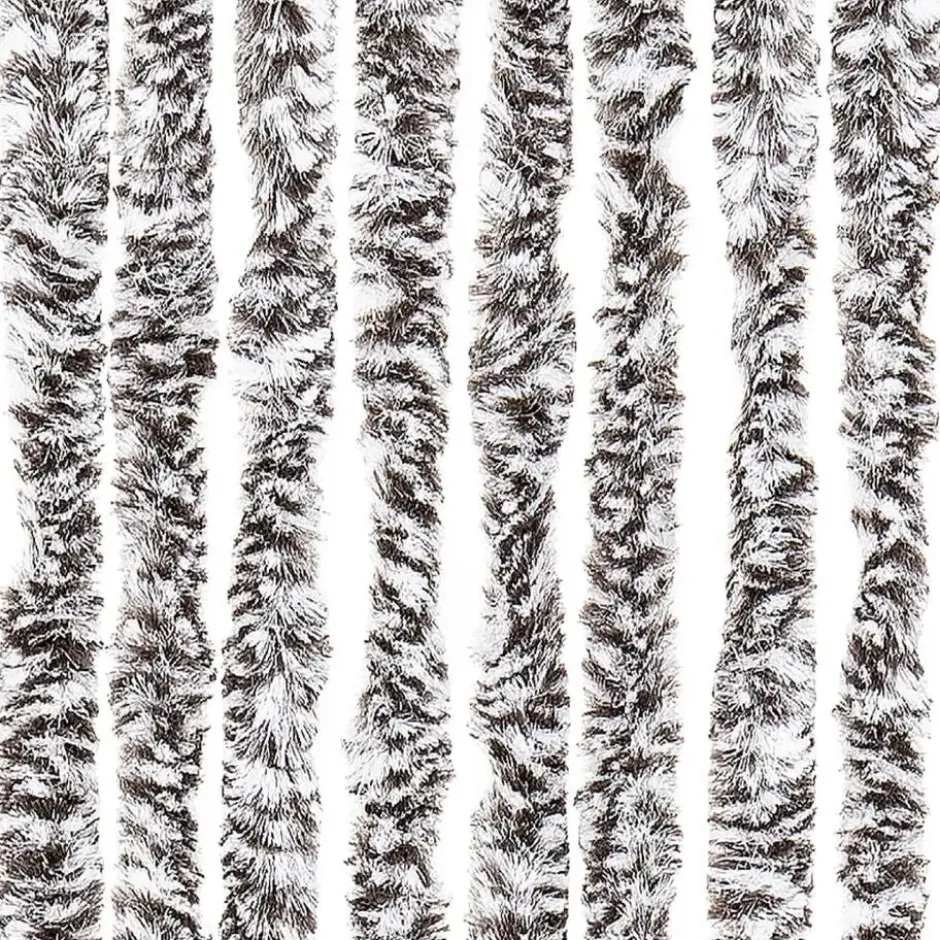 vidaXL - Vliegengordijn voor terrasdeur - Bruin en beige - Chenille - 100x230 cm