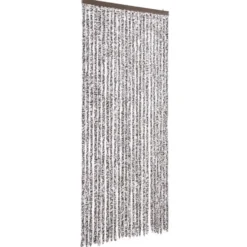 vidaXL - Vliegengordijn voor terrasdeur - Bruin en beige - Chenille - 100x230 cm