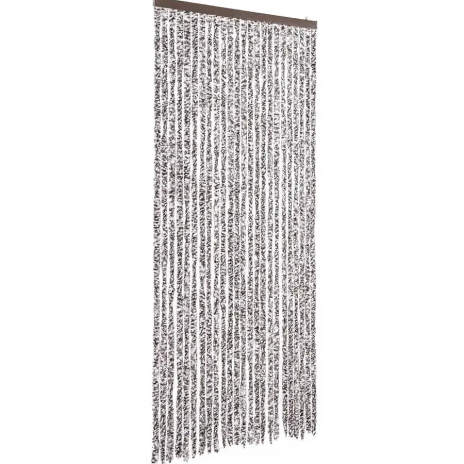 vidaXL - Vliegengordijn voor terrasdeur - Bruin en beige - Chenille - 100x230 cm