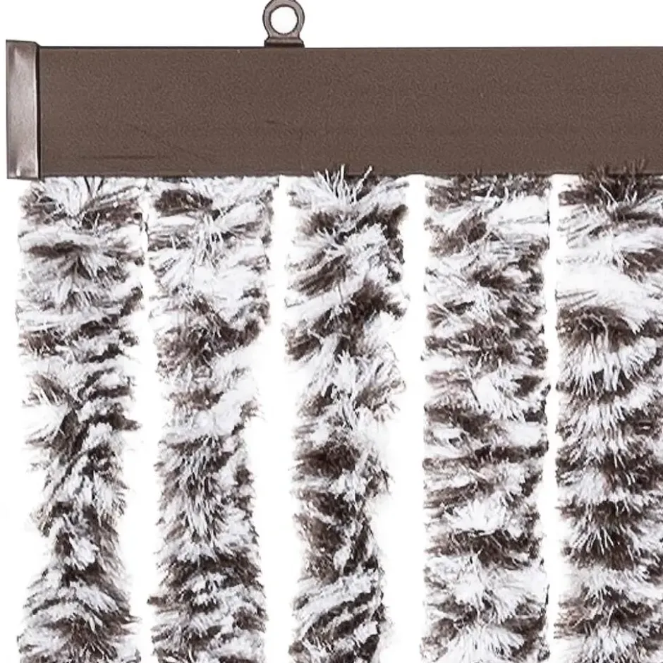 vidaXL - Vliegengordijn voor terrasdeur - Bruin en beige - Chenille - 100x230 cm