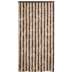 vidaXL - Vliegengordijn voor terrasdeur Beige, lichtbruin Chenille - 100x200 cm