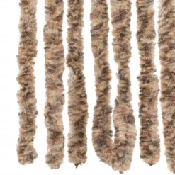 vidaXL - Vliegengordijn voor terrasdeur Beige, donkerbruin Chenille - 100x200 cm
