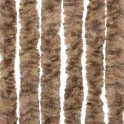 vidaXL - Vliegengordijn voor terrasdeur Beige, donkerbruin Chenille - 100x200 cm