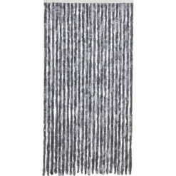 vidaXL - Vliegengordijn voor terrasdeur - Zilver - Chenille - 100x220 cm