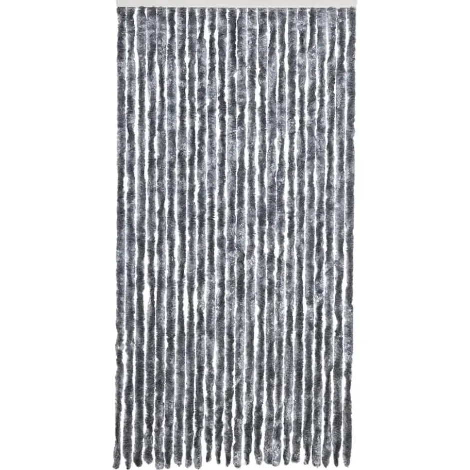 vidaXL - Vliegengordijn voor terrasdeur - Zilver - Chenille - 100x220 cm