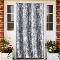vidaXL - Vliegengordijn voor terrasdeur - Zilver - Chenille - 100x220 cm