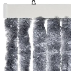 vidaXL - Vliegengordijn voor terrasdeur - Zilver - Chenille - 100x220 cm